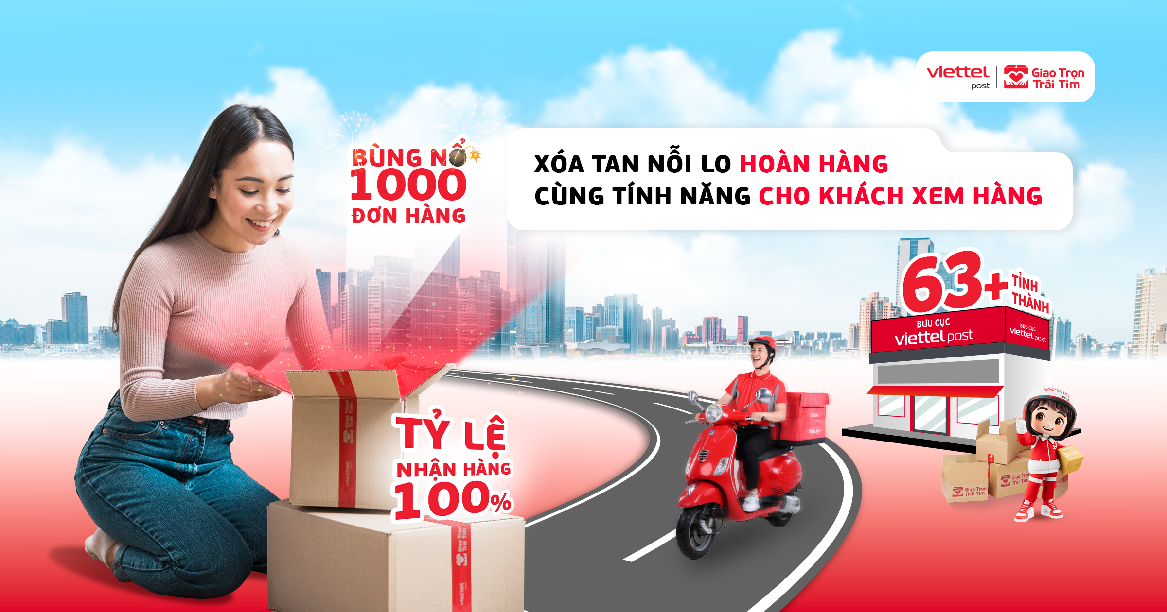 Cho khách xem hàng tại Viettel Post 