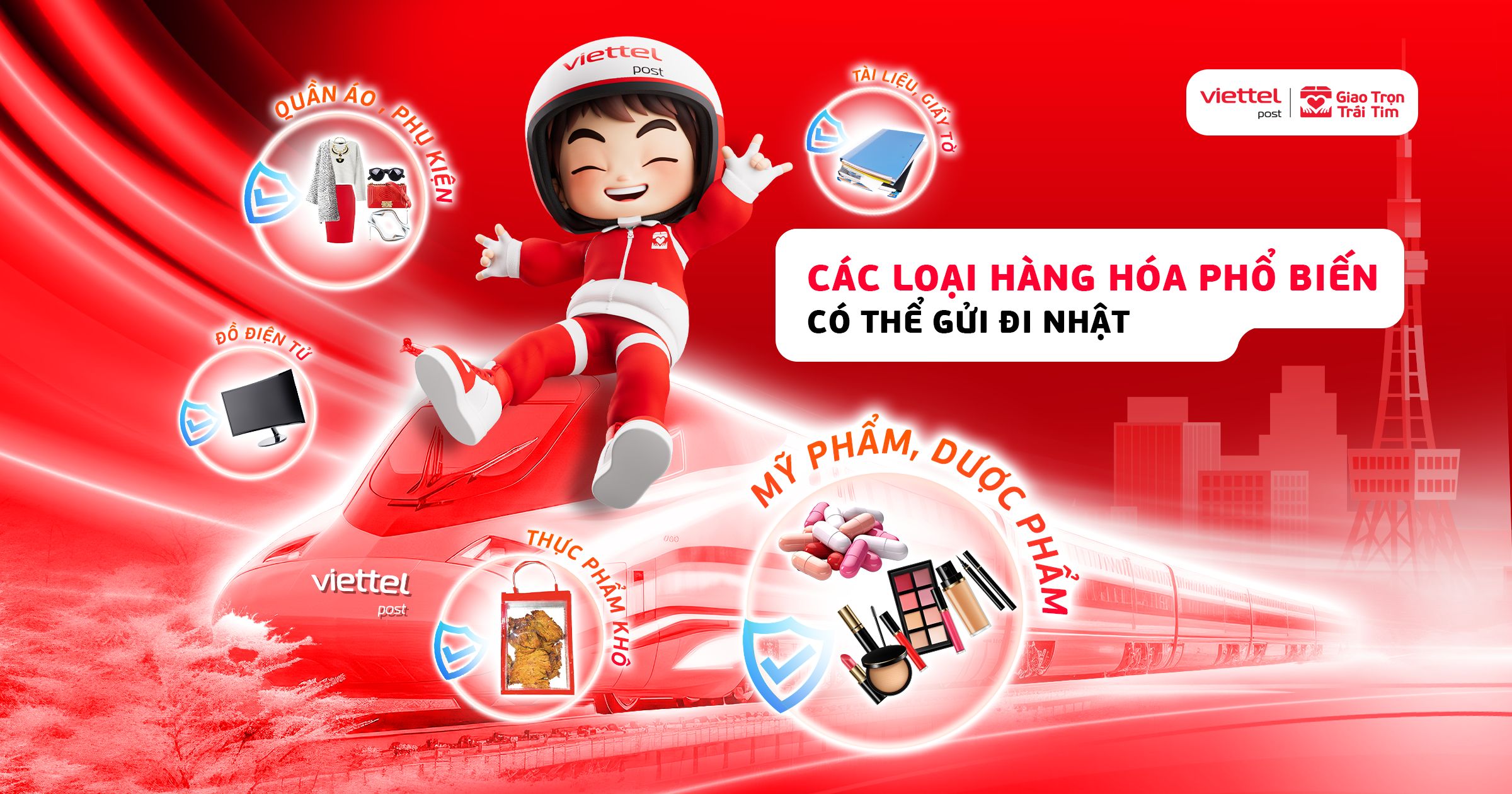 các hàng hoá phổ biến có thể gửi đi Nhật Bản