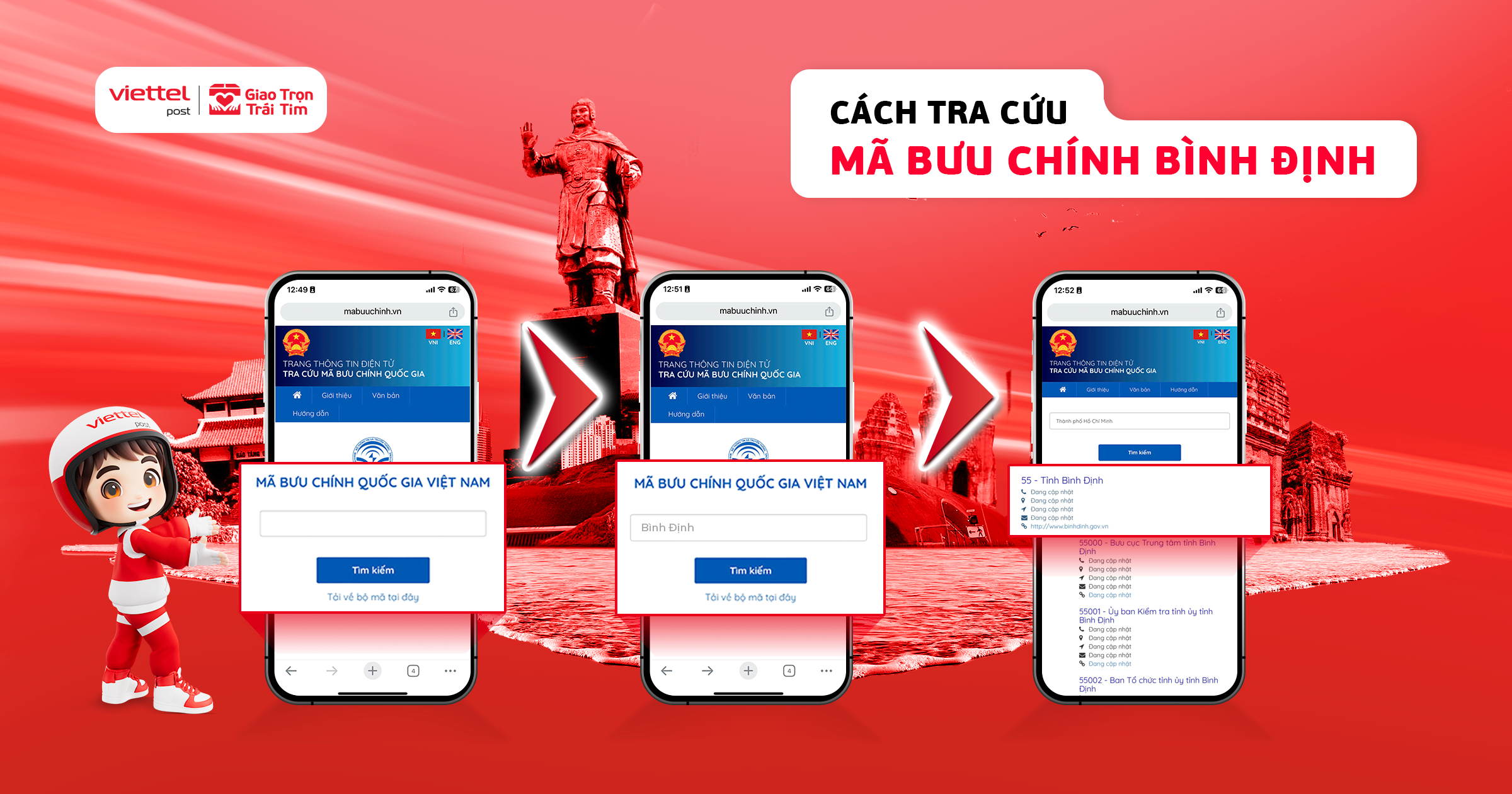 Cách tra cứu mã bưu chính Bình Định 