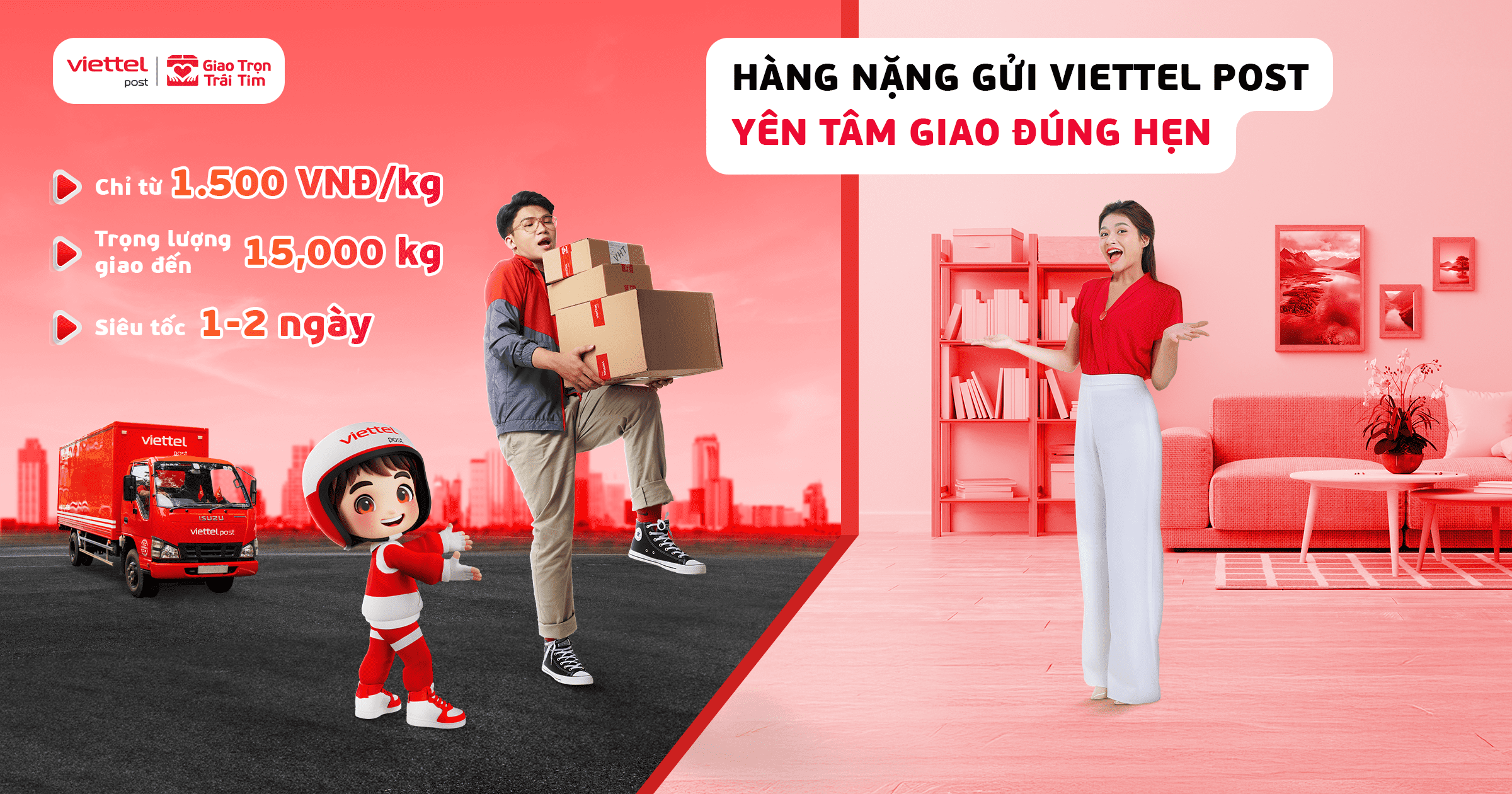 Dịch vụ gửi hàng nặng tại Viettel Post