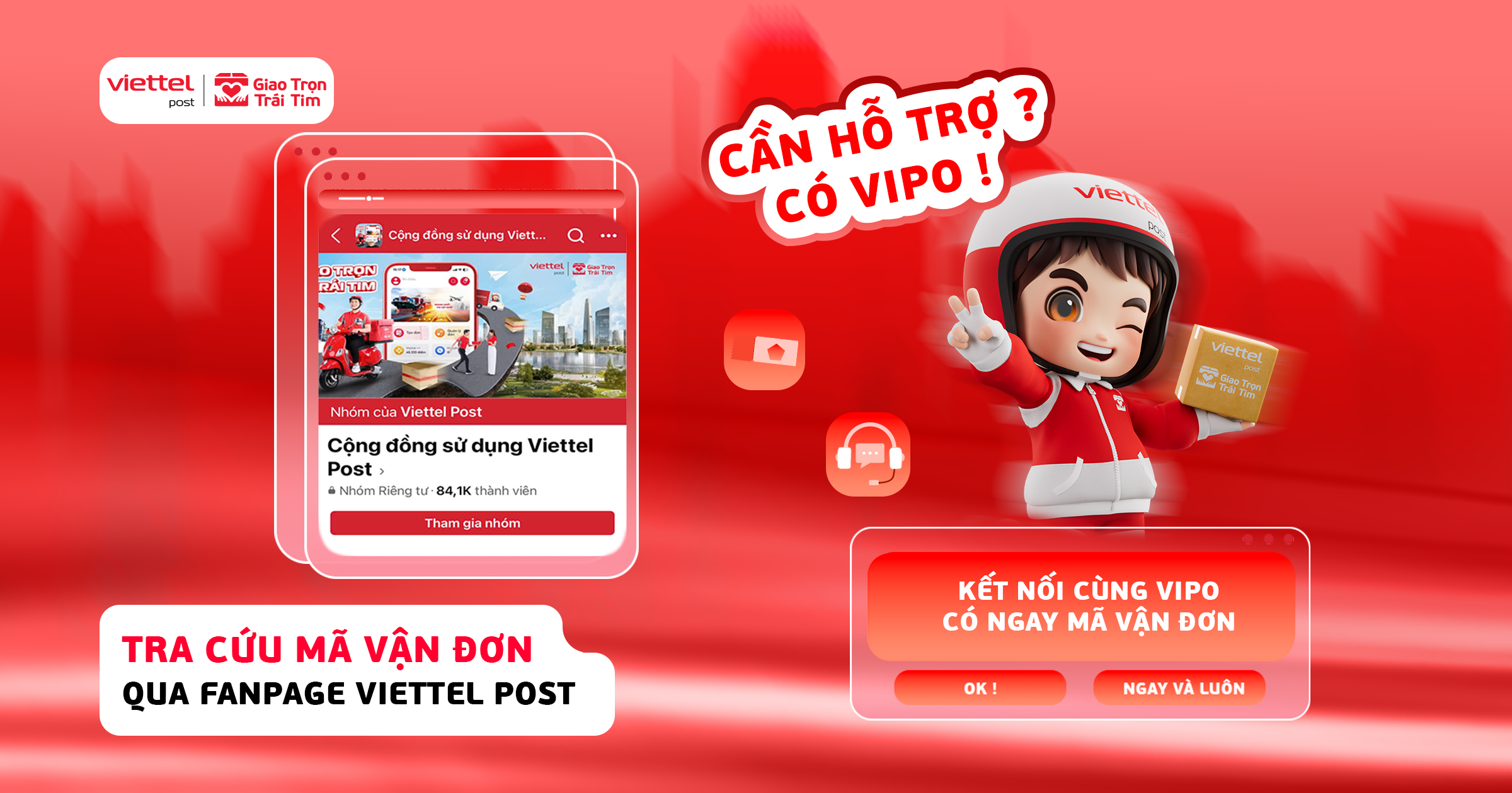 Kiểm tra mã bill Viettel Post qua Fanpage