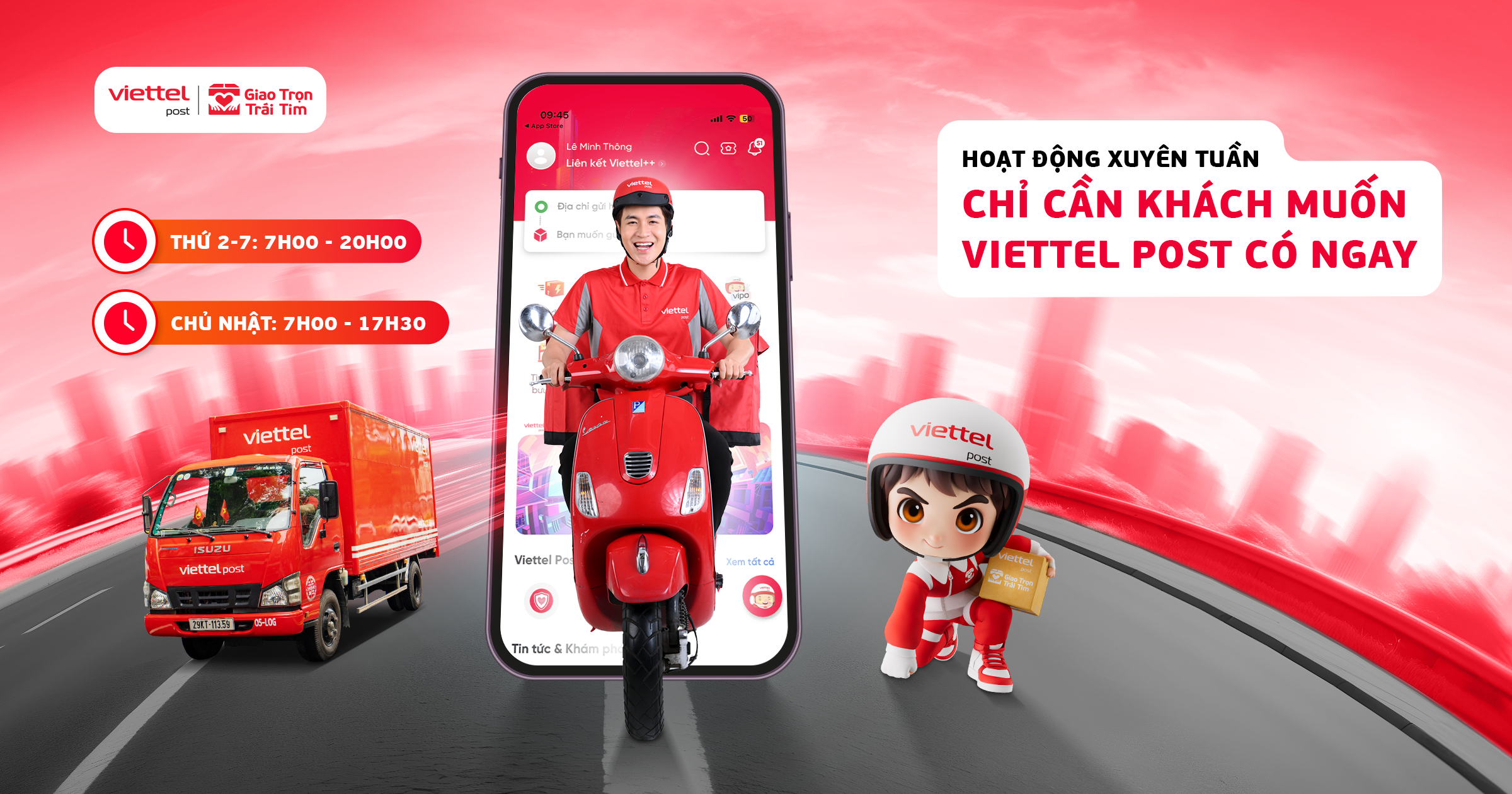 Lịch làm việc Viettel Post