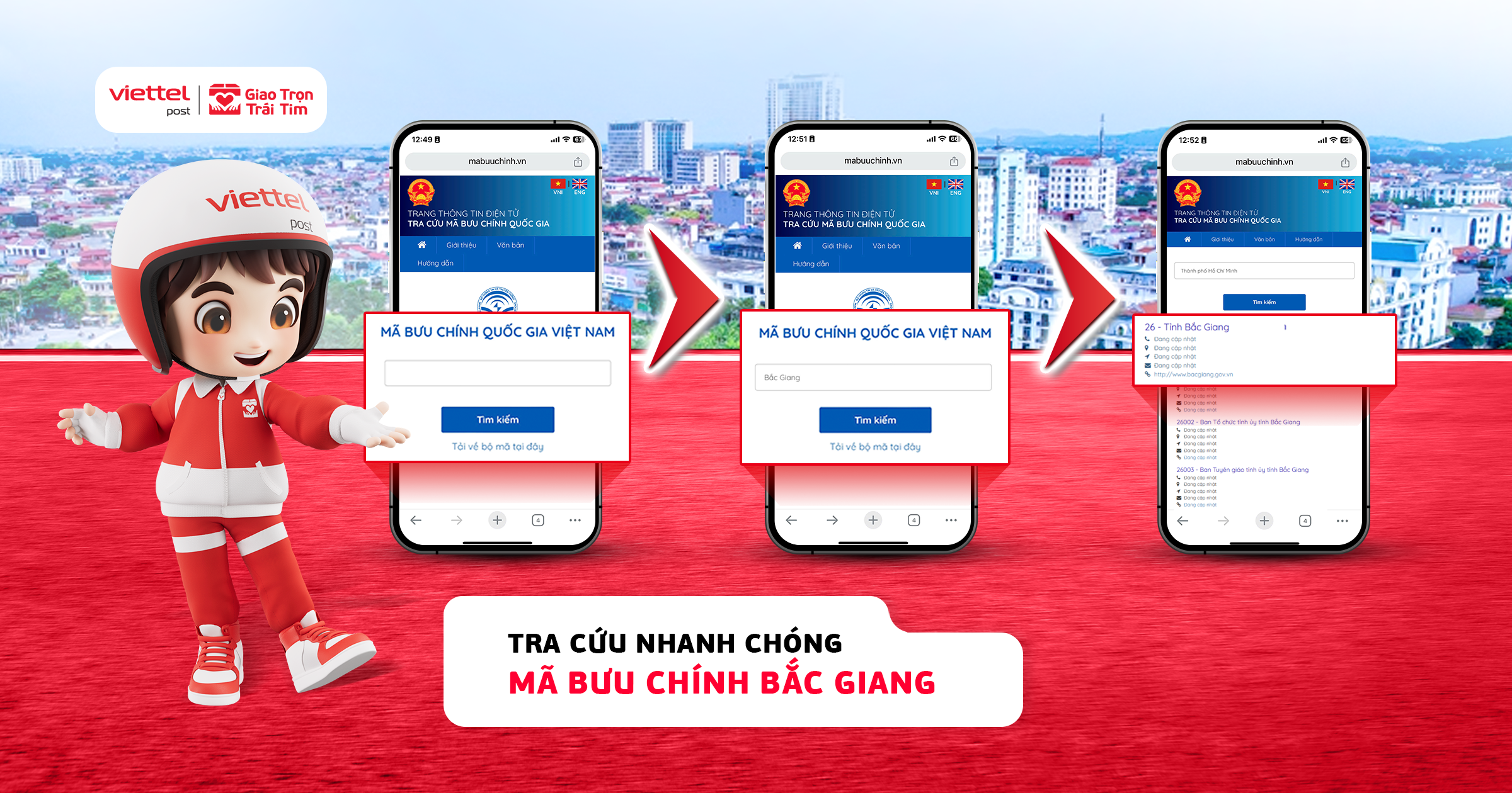 Tra cứu mã bưu chính Bắc Giang